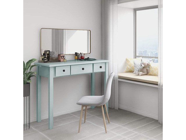 STHOUYN Home Office Small Writing Desk with Drawers Bedroom, Study Table for Adults/Student, Vanity Makeup Dressing Table Save Space Gifts Green...
