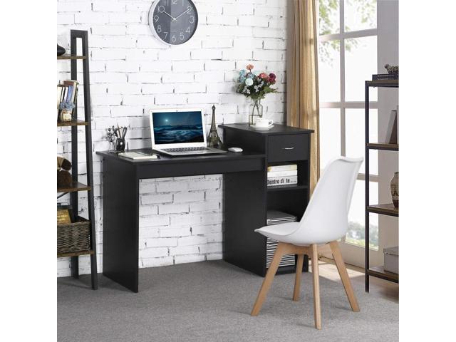 Topeakmart Modern Computer Desk, 47 inch Home Office Computer Desk, Study Writing PC Table Workstation with Drawers and Printer Shelf for Small...