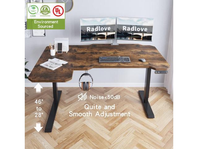 Radlove 59-Inch Large Electric Height Adjustable Computer L-Shaped Desk with Memory Controller Corner Standing Desk Modern Workstation with Splice...
