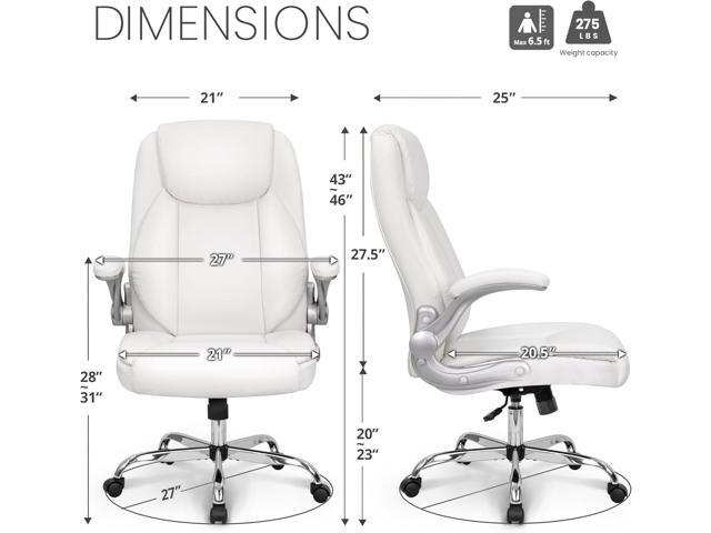 NEO CHAIR Ergonomic Office Chair PU Leather Executive High Back Computer Desk Chair Adjustable Height Flip-up Armrests Lumbar Support Swivel...