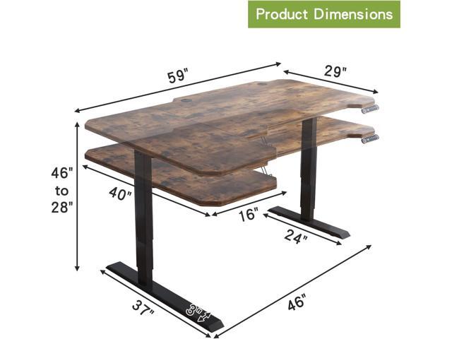 Radlove 59-Inch Large Electric Height Adjustable Computer L-Shaped Desk with Memory Controller Corner Standing Desk Modern Workstation with Splice...
