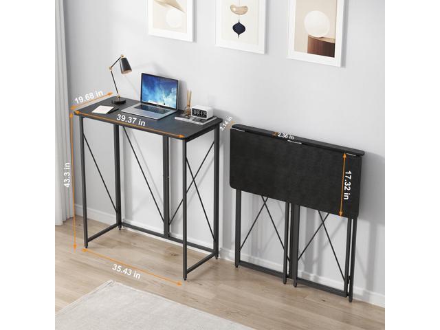 39.37' Folding Standing Desk, Small Laptop Stand Up Desk for Sitting or Standing, No Assembly Needed, Portable, Tall Foldable Desk for Home,...