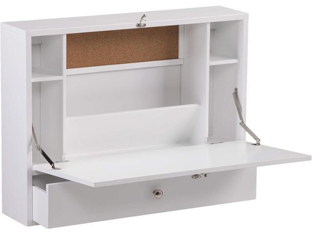 SEI Furniture Willingham Wall Mount Folding Desk, White