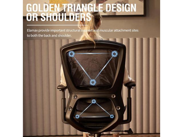 ELABEST Mesh Office Chair,Ergonomic Computer Desk Chair,Sturdy Task Chair- Adjustable Lumbar Support & Armrests,Tilt Function,Comfort Wide...