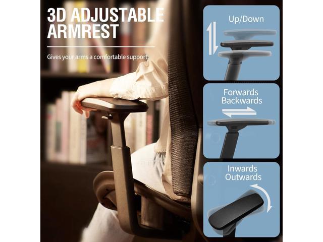 ELABEST Mesh Office Chair,Ergonomic Computer Desk Chair,Sturdy Task Chair- Adjustable Lumbar Support & Armrests,Tilt Function,Comfort Wide...