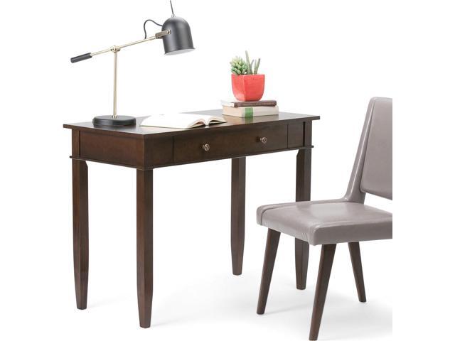 SIMPLIHOME Carlton SOLID WOOD Transitional Modern 42 inch Wide Home Office Desk, Writing Table, Workstation, Study Table Furniture in Dark Tobacco...