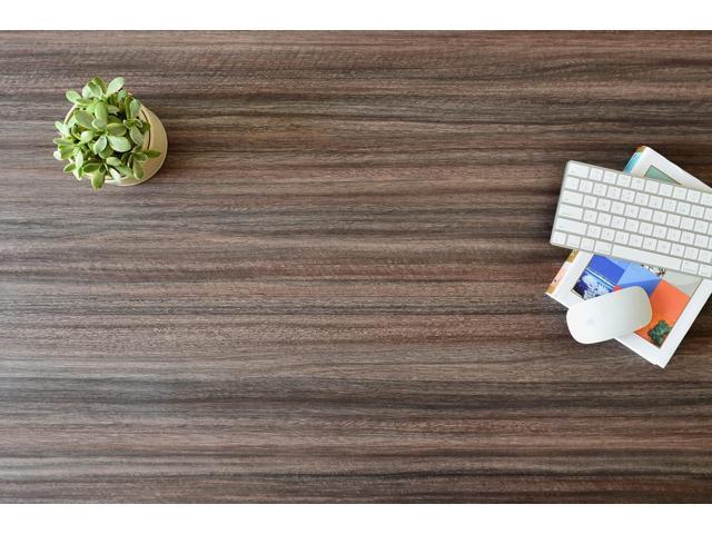 Kaboon Universal Tabletop 55'x27.5', Solid One-Piece Melamine Table Top, Double Desk L-Desk DIY, Home and Office Countertop,Eucalyptus/Dark Walnut