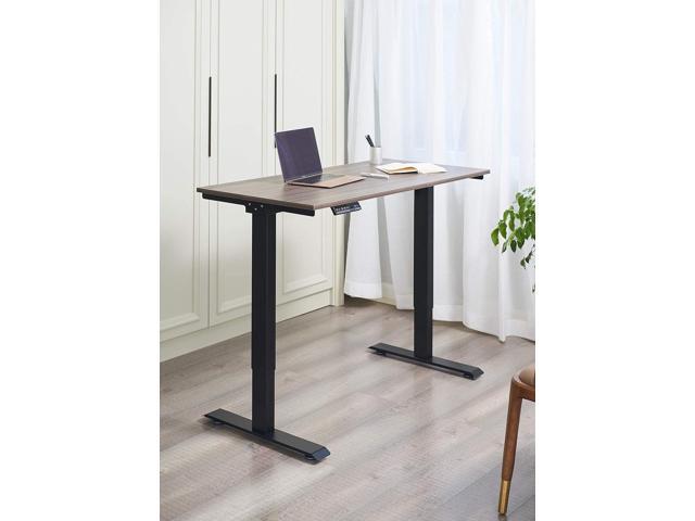 Kaboon Universal Tabletop 55'x27.5', Solid One-Piece Melamine Table Top, Double Desk L-Desk DIY, Home and Office Countertop,Eucalyptus/Dark Walnut