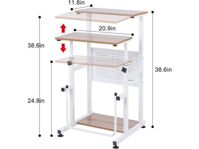 SDADI Adjustable-Height Standing Desk, 2-Mode Modern Standing and Sitting Desk, Light Grain