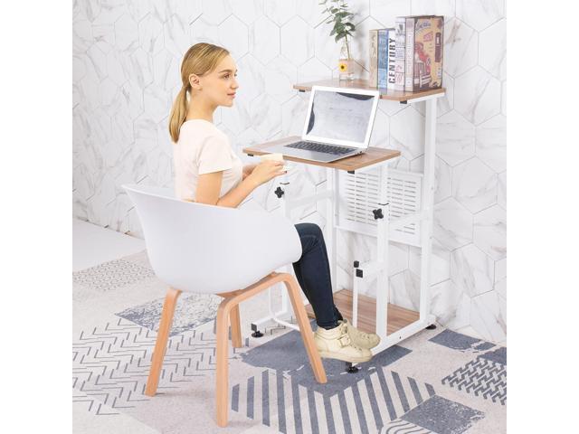 SDADI Adjustable-Height Standing Desk, 2-Mode Modern Standing and Sitting Desk, Light Grain