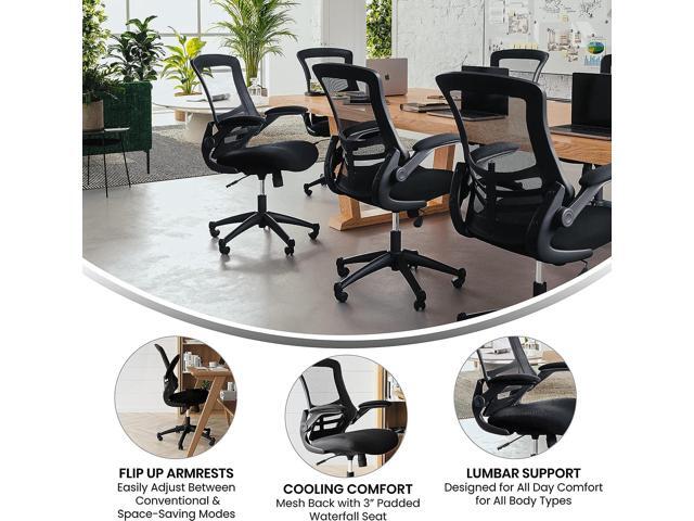 Flash Furniture Kelista Office Chair, Ergonomic, Mid-Back, Black Mesh with Swivel