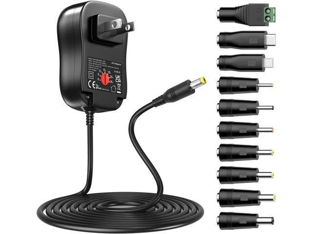 Powseed 6V 9V 12V 15V 18V 20V 24V DC Power Supply Universal AC Adapter 5V 1A USB Charger for Electronics LED Strip Light CCTV Camera Router Lamp,...