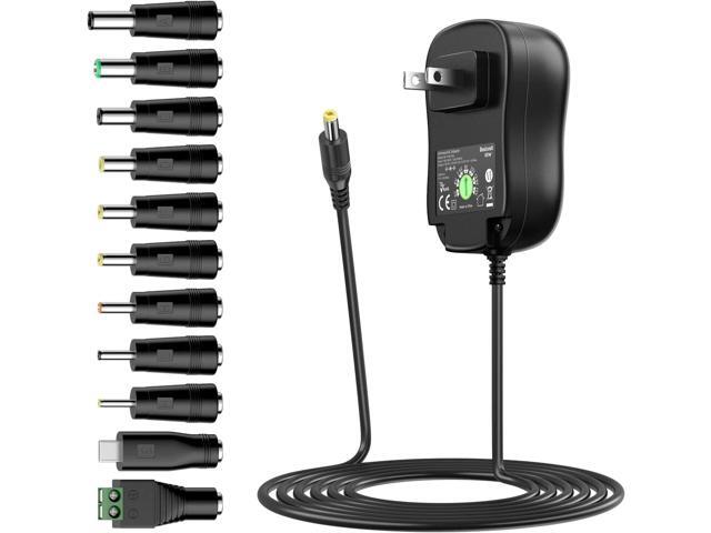 Basicvolt Universal Power Supply 5V 6V 7.5V 9V 12V 13.5V 15V 3A 2.5A AC DC Power Adapter 45W Wall Charger with 5V 2A USB Plug for Electronics 2.5A...