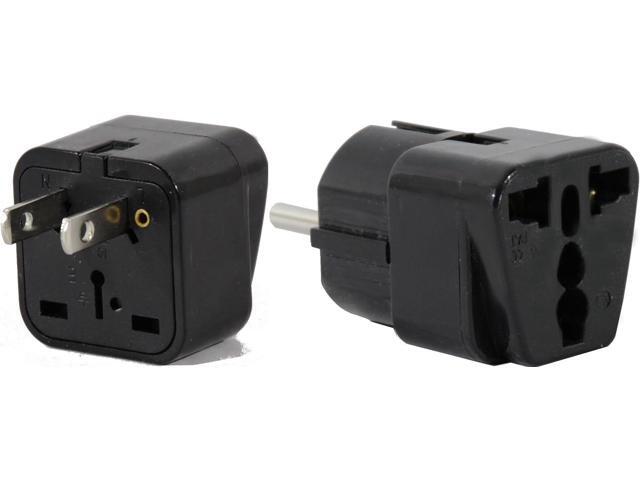Peru Travel Adapter Plug for USA/Universal to South America Type A & E (C/F) AC Power Plugs Pack of 2