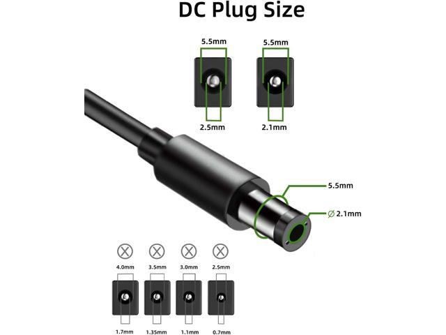 9V 2A AC Adapter, 6ft Cord, 5.5mm x 2.1mm & 2.5mm Barrel Jack, 100V-240V Input, 9V 2A Output, Advanced Safety Protections, Compatible with Routers,...