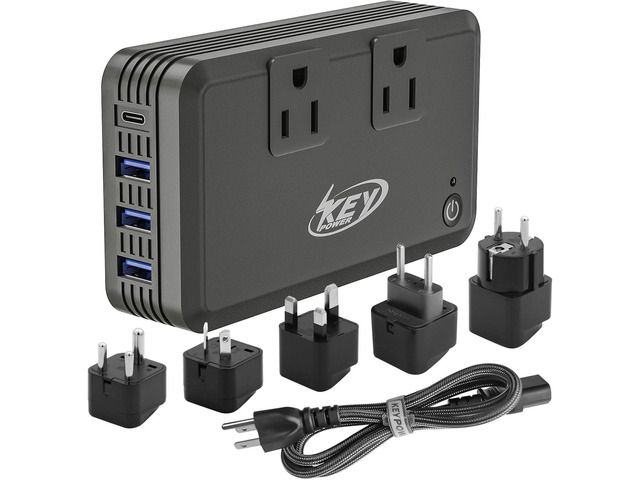 230w Voltage Converter 240V/220V to 120V/110V Key Power International Power Converter Travel Kit - Travel Adapter Use for USA Appliance Hair...