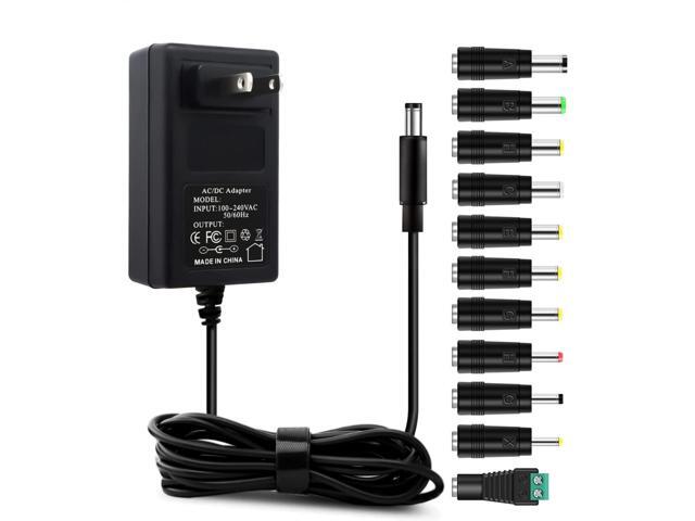 15V 3A AC Adapter Power Supply Charger [15 Volts 3 Amps Regulated Switching Power] with 11 Interchangeable DC Plug for 500mA 600mA 700mA 800mA...