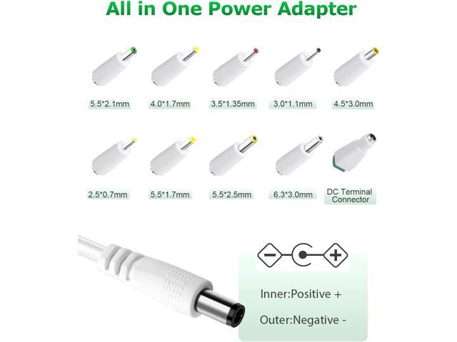12V 2A Power Supply 24W AC/DC Adapter Wall Charger Replacement Power Cord AC 100V-240V to DC 12Volt 2A 1.5A 1A Converter for Security Camera BT...