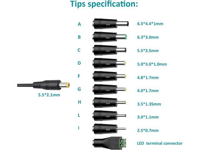 Universal AC Adapter 12V 2A DC Power Supply Center Positive 12 Volt 2 Amp 1.5A 1A 500ma 300ma Charger Power Cord for TV Box Tablet Speaker GPS...