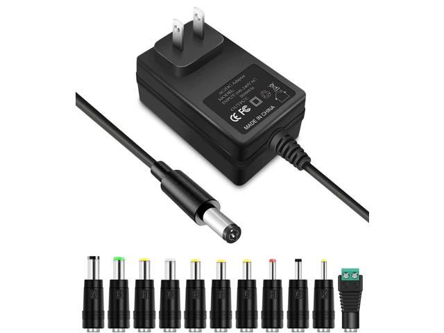 9V 2A Power Adapter AC Power Supply Charger Cord 9 Volts 2 Amps Regulated Switching with 11 Interchangeable DC Plug for 2000mA 1500mA 1000mA 900mA...