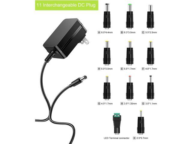 9V 2A Power Adapter AC Power Supply Charger Cord 9 Volts 2 Amps Regulated Switching with 11 Interchangeable DC Plug for 2000mA 1500mA 1000mA 900mA...