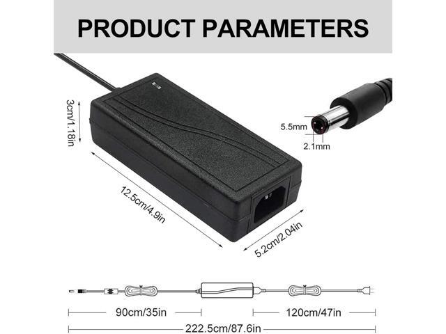 24V 6A 144W AC Power Supply Adapter 6amp 100-240V AC to DC 24 Volt 6Amp 5.5mm x 2.1mm DC Plug, for DC 24V LED Strip Light, CCTV Cameras