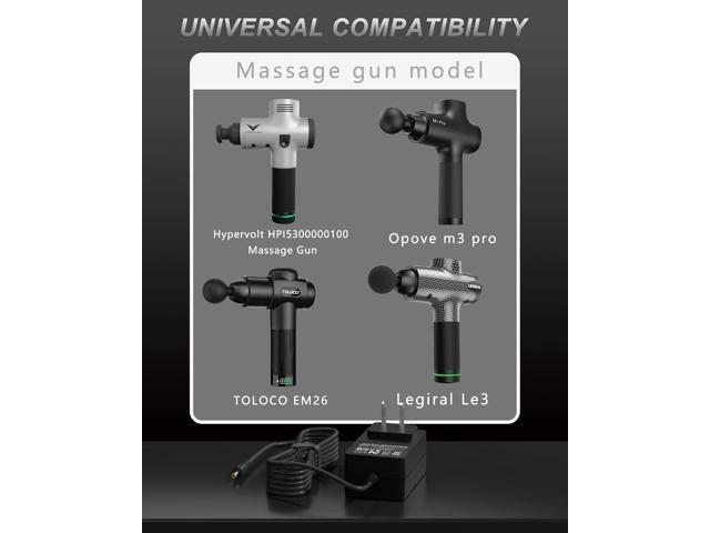VHBW Massage Gun Charger Replacement for DC 24V or 25.2V Brushless Motor Massage Gun Charging Cord for Hypervolt Taotronics Opove Toloco Legiral...
