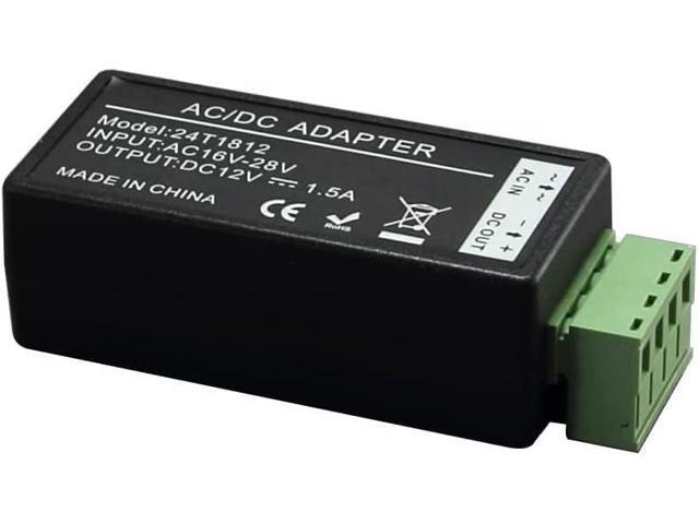 InstallerCCTV AC 24V to DC 12V 1.5A Power Converter, Universal Powerful Transformer for Surveillance CCTV Security Camera
