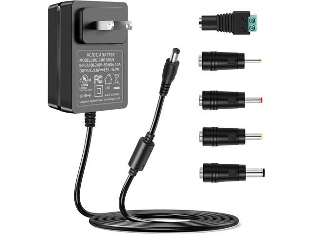 Gonine 24V 1.5A 1A Power Supply Cord UL Certificate, 24Vdc AC to DC Power Adapter, Compatible for 24 Volts 1500ma 1000ma 500ma LED Floor Lamp LED...