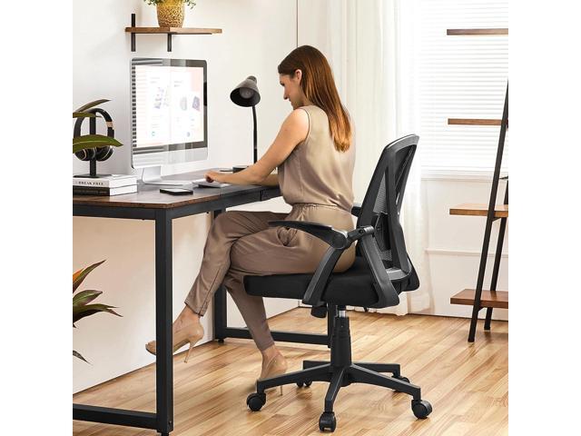 Yaheetech Home Office Chair Work Desk Chair Swivel Computer Mesh Chair with Flip-up Arms Adjustable Height Lumbar Support Executive Office Task...