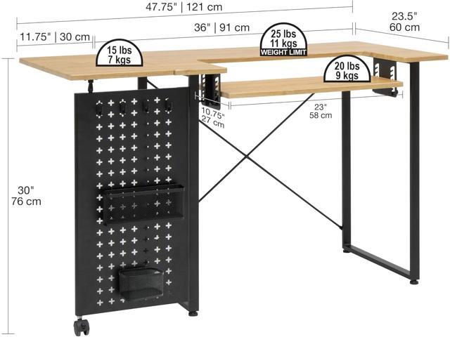 Pivot Sewing Table with Swingout Storage Panel