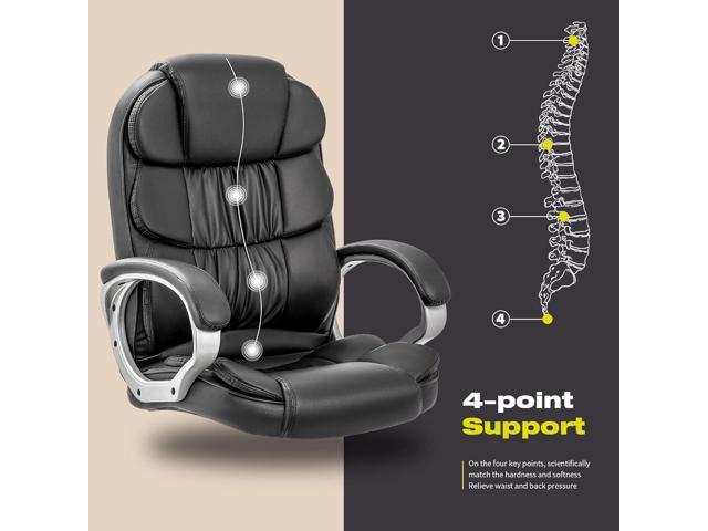 VICTONE Big and Tall Office Chair Ergonomic Desk Chair High Back Executive Computer Chair Adjustable Swivel PU Leather Task Chair with Padded...