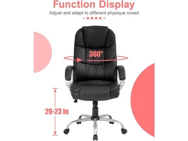 Ergonomic Office Chair,Computer Desk Chair High Back PU Leather Executive Rolling Task Adjustable Chair with Lumbar Support Headrest Armrest Swivel...