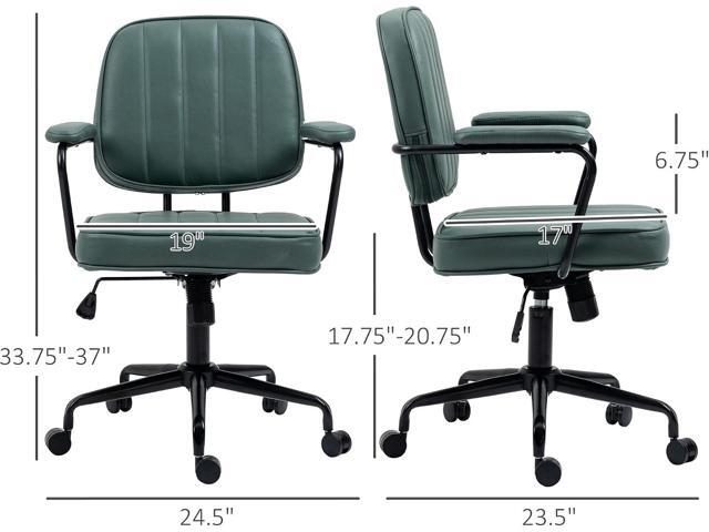 Vinsetto Home Office Chair, Microfiber Computer Desk Chair with Swivel Wheels, Adjustable Height, and Tilt Function, Green