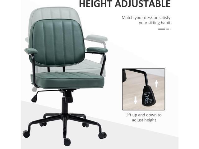 Vinsetto Home Office Chair, Microfiber Computer Desk Chair with Swivel Wheels, Adjustable Height, and Tilt Function, Green