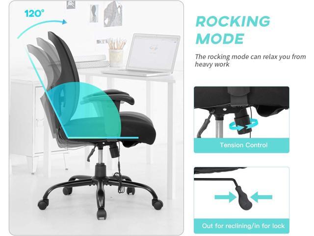 Big and Tall Office Chair 400lbs Wide Seat Mesh Desk Chair Massage Rolling Swivel Ergonomic Computer Chair with Lumbar Support Adjustable Arms Task...