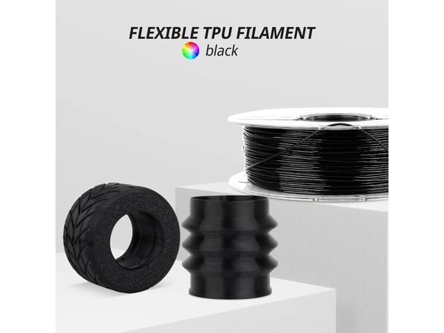 AMOLEN 95A TPU 3D Printer Filament 1.75mm, High Hardness & Resilience TPU Basic Black Filament, 1KG Flexible 3D Filament, Dimensional Accuracy +/-...