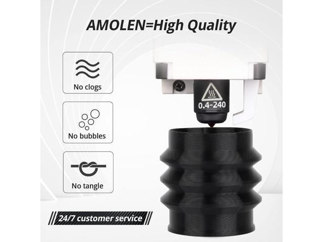 AMOLEN 95A TPU 3D Printer Filament 1.75mm, High Hardness & Resilience TPU Basic Black Filament, 1KG Flexible 3D Filament, Dimensional Accuracy +/-...