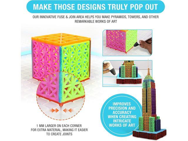 3Dmate Base - Transparent 3D Pen Mat 18 x 12 Inches with Fuse and Join Area - Flexible Two-Sided Heat-Resistant Silicone - 3D Pen Accessories...