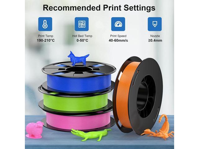 ENTINA 4 Colors PLA 3D Printer Filament for Tina 2, Dimensional Accuracy +/- 0.02mm, 1.75MM 200G 3D Printer Filament Bundle for 3D Printers