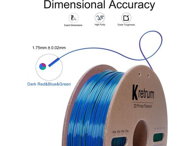 Tri Color Silk PLA 3D Printer Filament 1.75mm Silk PLA Color Changing 3D Printing Filament 1kg / 2.2lbs Red & Green & Blue