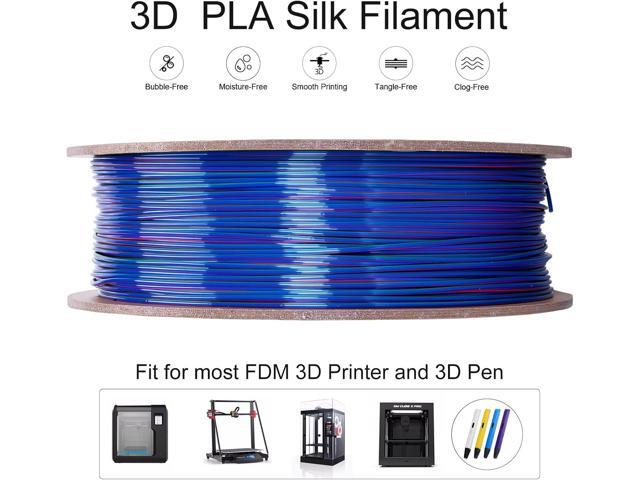 Tri Color Silk PLA 3D Printer Filament 1.75mm Silk PLA Color Changing 3D Printing Filament 1kg / 2.2lbs Red & Green & Blue