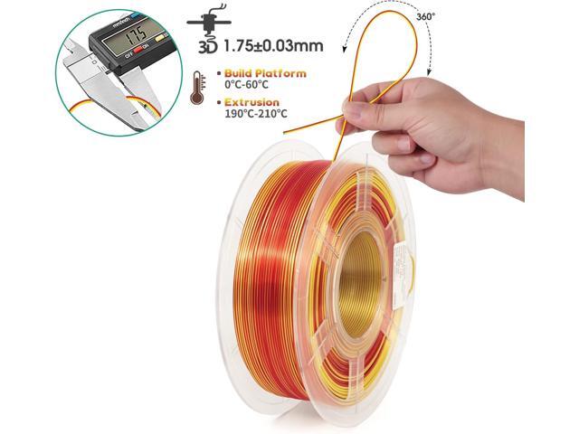 iSANMATE 3D Printer Filament, PLA Filament 1.75mm Dual Color Silk PLA, Silk Gold Red 3D Printing Filament,1 kg Spool