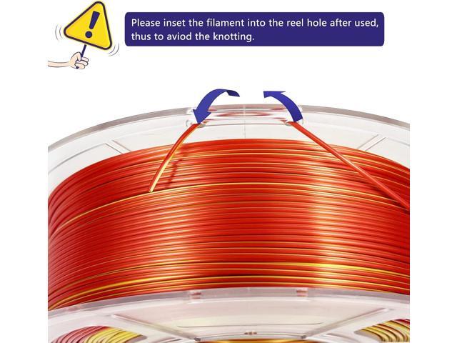 iSANMATE 3D Printer Filament, PLA Filament 1.75mm Dual Color Silk PLA, Silk Gold Red 3D Printing Filament,1 kg Spool