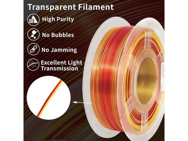 iSANMATE 3D Printer Filament, PLA Filament 1.75mm Dual Color Silk PLA, Silk Gold Red 3D Printing Filament,1 kg Spool