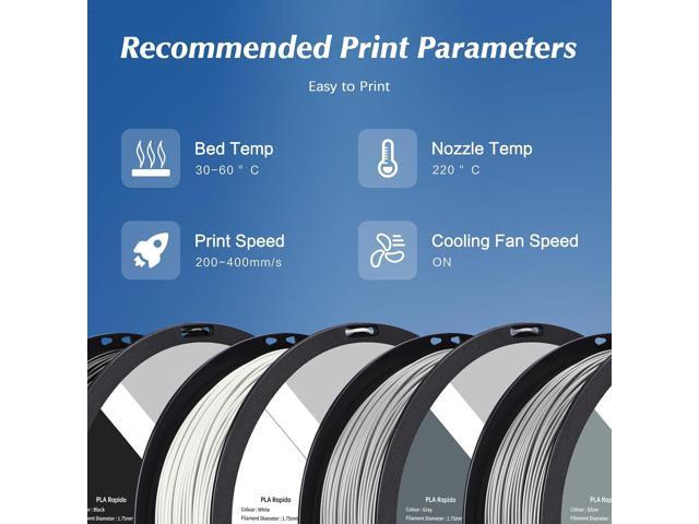 R QIDI TECHNOLOGY PLA Filament 1.75mm, 3D Printer Filament PLA Rapido, Suitable for High Speed Printing, 3D Printing Filament Fit Most FDM 3D...