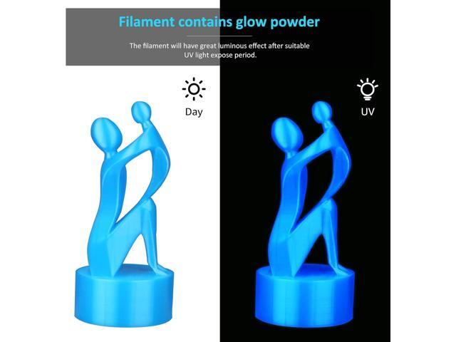 PLA+ 3D Printer Filament Luminous Blue, 1.75mm No Tangle, Net Weight 2.2lbs Spool (1kg, PLA Pro Plus, Blue with Glow in The Dark Effect
