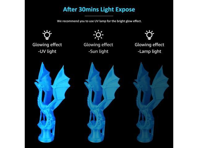 PLA+ 3D Printer Filament Luminous Blue, 1.75mm No Tangle, Net Weight 2.2lbs Spool (1kg, PLA Pro Plus, Blue with Glow in The Dark Effect
