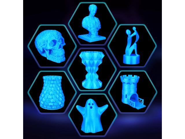 PLA+ 3D Printer Filament Luminous Blue, 1.75mm No Tangle, Net Weight 2.2lbs Spool (1kg, PLA Pro Plus, Blue with Glow in The Dark Effect