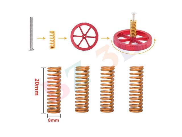 Ender 3 Springs Upgrade Kit,4Pcs Metal Leveling Nuts+ 4Pcs Hot Bed Springs +5Pcs Silicone Solid Bed Mounts for Ender 3/V2/Pro/Ender 3...